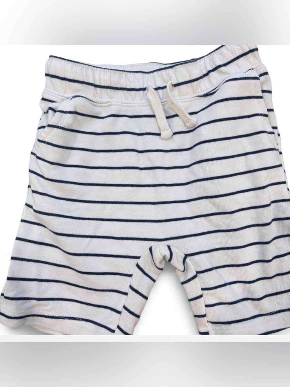 Old Navy White and Navy Striped Pull-On Shorts